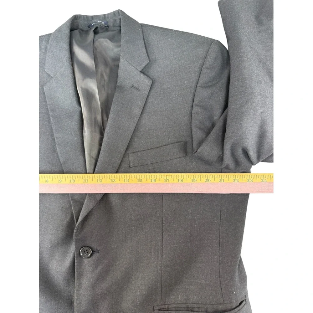 Saddlebred Mens Suit Jacket Blazer Charcoal Gray 44S 2 Button Lined Professional